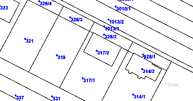 Parcela st. 317/2 v KÚ Milokošť, Katastrální mapa