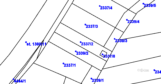 Parcela st. 2337/2 v KÚ Milokošť, Katastrální mapa