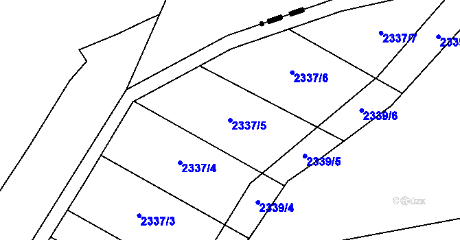 Parcela st. 2337/5 v KÚ Milokošť, Katastrální mapa