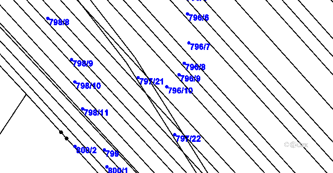 Parcela st. 796/10 v KÚ Milokošť, Katastrální mapa