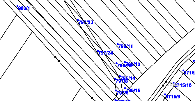 Parcela st. 797/24 v KÚ Milokošť, Katastrální mapa