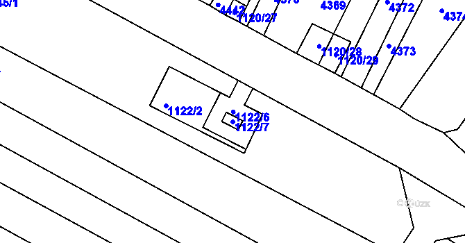 Parcela st. 1122/7 v KÚ Milokošť, Katastrální mapa