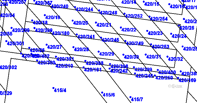 Parcela st. 420/29 v KÚ Zarazice, Katastrální mapa