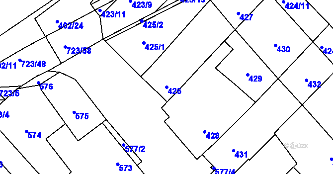 Parcela st. 426 v KÚ Zarazice, Katastrální mapa