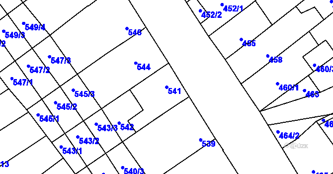 Parcela st. 541 v KÚ Zarazice, Katastrální mapa
