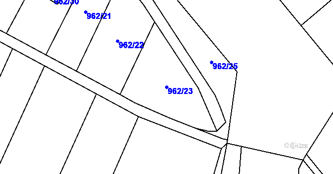 Parcela st. 962/23 v KÚ Zarazice, Katastrální mapa