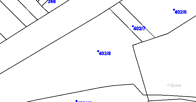 Parcela st. 402/8 v KÚ Zarazice, Katastrální mapa