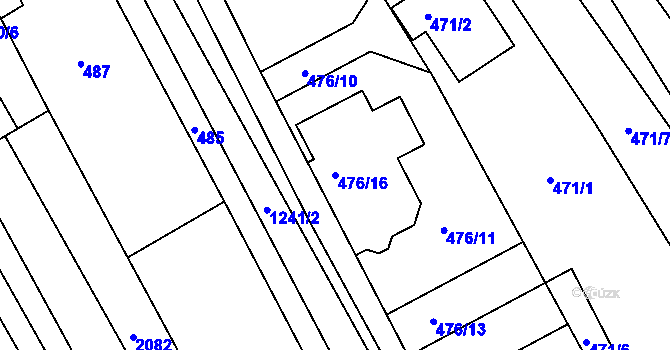Parcela st. 476/16 v KÚ Zarazice, Katastrální mapa