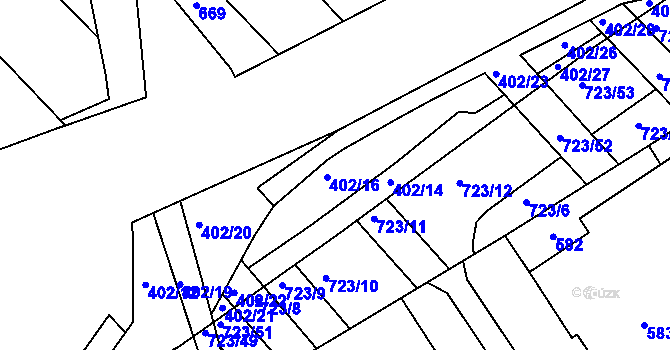 Parcela st. 402/15 v KÚ Zarazice, Katastrální mapa