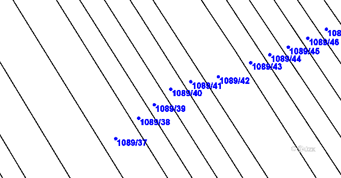 Parcela st. 1089/40 v KÚ Zarazice, Katastrální mapa