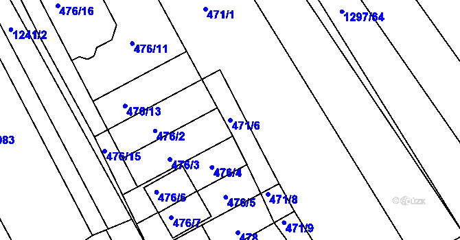 Parcela st. 471/6 v KÚ Zarazice, Katastrální mapa