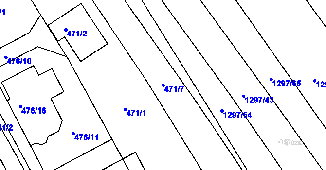 Parcela st. 471/7 v KÚ Zarazice, Katastrální mapa