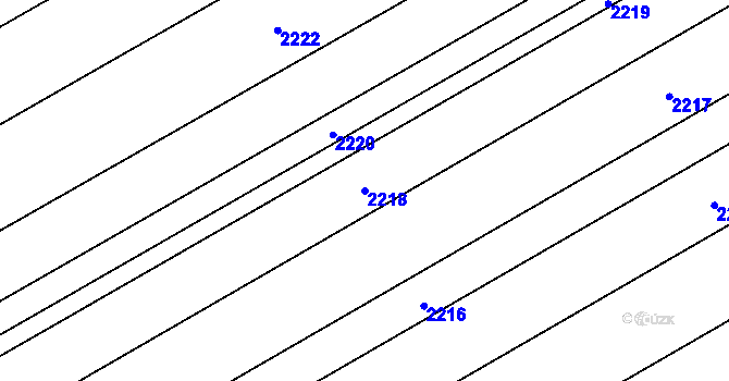 Parcela st. 2218 v KÚ Zarazice, Katastrální mapa