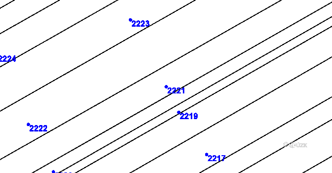 Parcela st. 2221 v KÚ Zarazice, Katastrální mapa