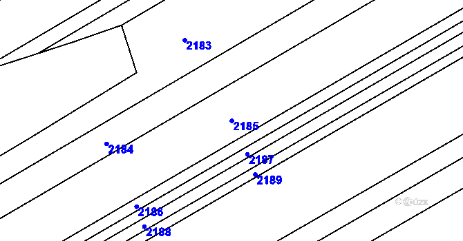 Parcela st. 2185 v KÚ Zarazice, Katastrální mapa