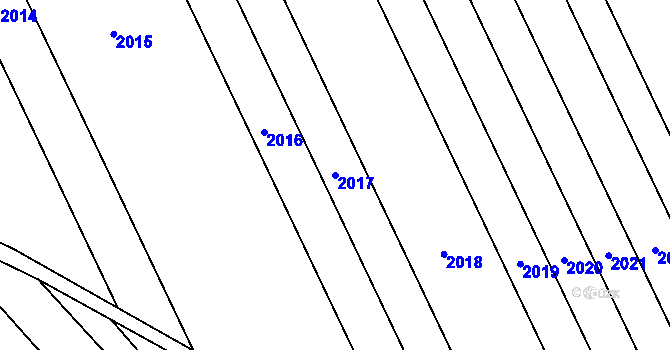 Parcela st. 2017 v KÚ Zarazice, Katastrální mapa