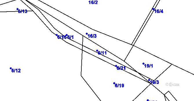Parcela st. 6/11 v KÚ Veselice, Katastrální mapa