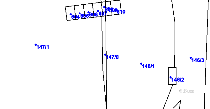 Parcela st. 147/8 v KÚ Veselice, Katastrální mapa