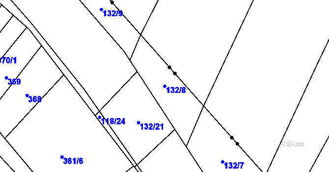 Parcela st. 132/8 v KÚ Bilina, Katastrální mapa