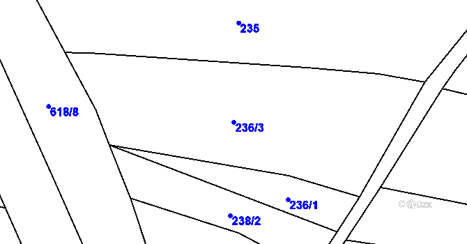 Parcela st. 236/3 v KÚ Bilina, Katastrální mapa