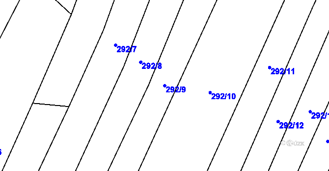 Parcela st. 292/9 v KÚ Bilina, Katastrální mapa