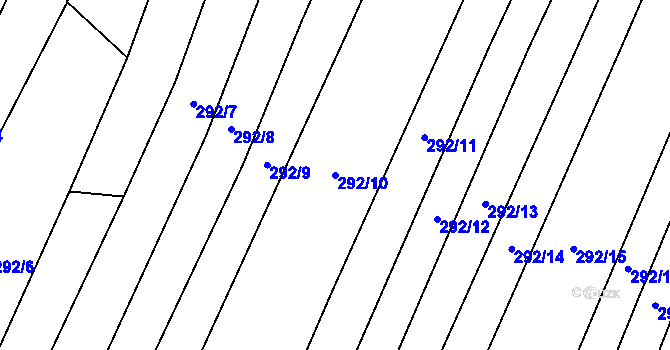 Parcela st. 292/10 v KÚ Bilina, Katastrální mapa