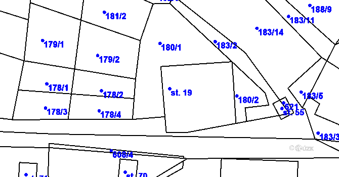 Parcela st. 19 v KÚ Bilina, Katastrální mapa