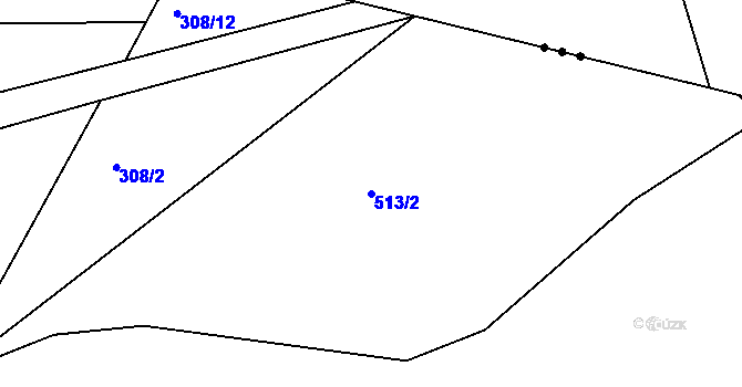 Parcela st. 513/2 v KÚ Bilina, Katastrální mapa