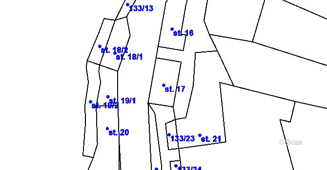 Parcela st. 17 v KÚ Veselíčko u Milevska, Katastrální mapa