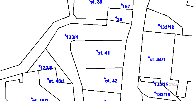 Parcela st. 41 v KÚ Veselíčko u Milevska, Katastrální mapa