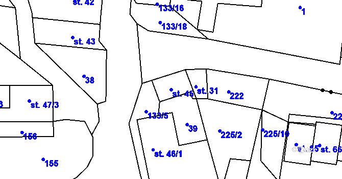 Parcela st. 45 v KÚ Veselíčko u Milevska, Katastrální mapa