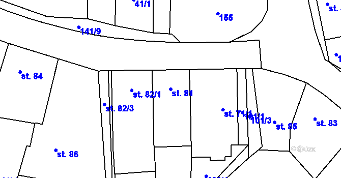 Parcela st. 81 v KÚ Veselíčko u Milevska, Katastrální mapa