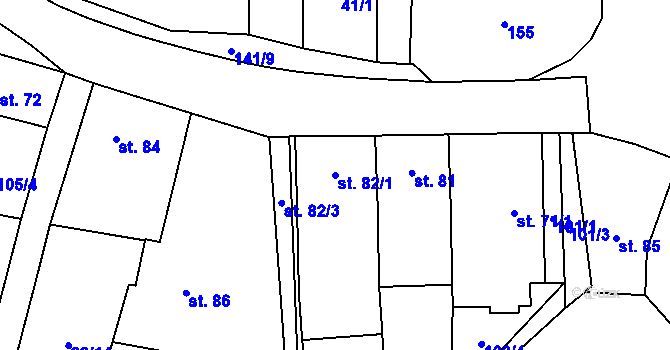 Parcela st. 82/1 v KÚ Veselíčko u Milevska, Katastrální mapa