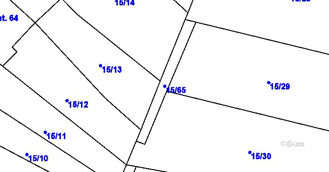 Parcela st. 15/65 v KÚ Veselíčko u Milevska, Katastrální mapa