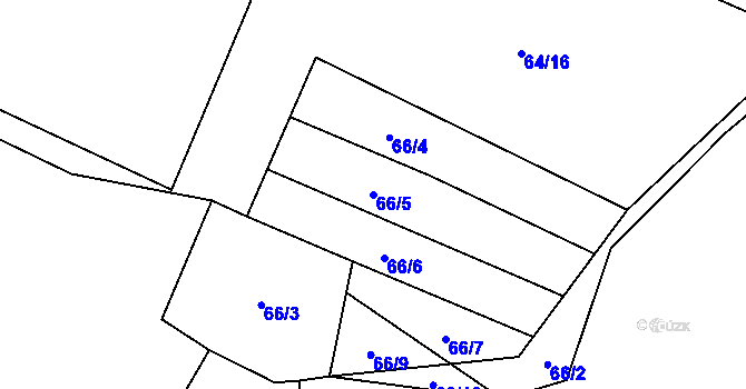 Parcela st. 66/5 v KÚ Veselíčko u Milevska, Katastrální mapa