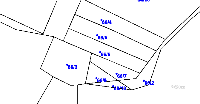 Parcela st. 66/6 v KÚ Veselíčko u Milevska, Katastrální mapa