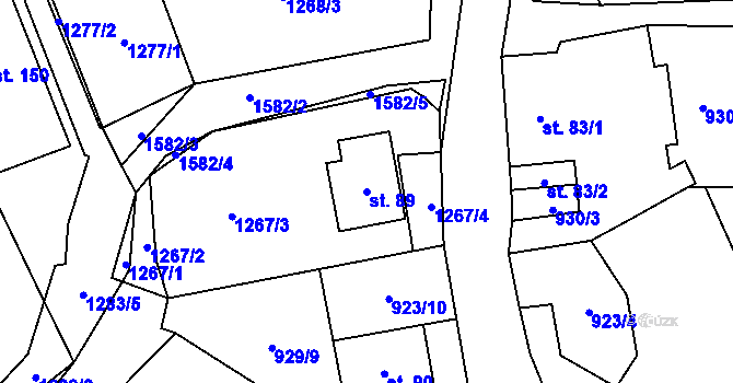 Parcela st. 89 v KÚ Veselíčko u Žďáru nad Sázavou, Katastrální mapa