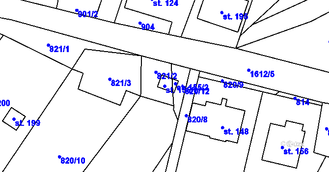 Parcela st. 155/1 v KÚ Veselíčko u Žďáru nad Sázavou, Katastrální mapa