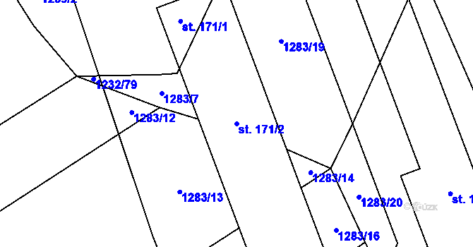 Parcela st. 171/2 v KÚ Veselíčko u Žďáru nad Sázavou, Katastrální mapa