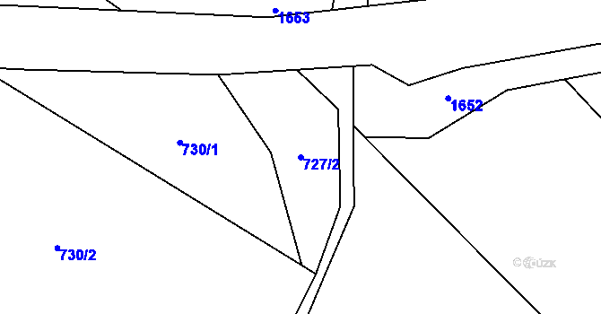 Parcela st. 727/2 v KÚ Veselíčko u Žďáru nad Sázavou, Katastrální mapa