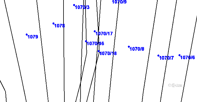 Parcela st. 1070/18 v KÚ Veselíčko u Žďáru nad Sázavou, Katastrální mapa