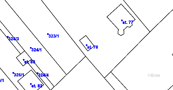 Parcela st. 78 v KÚ Tupec, Katastrální mapa