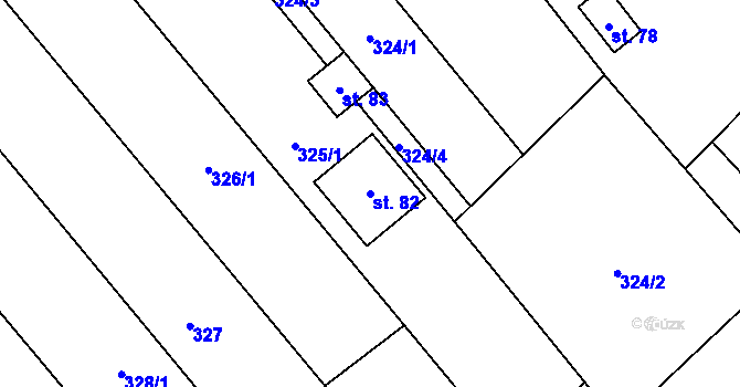Parcela st. 82 v KÚ Tupec, Katastrální mapa