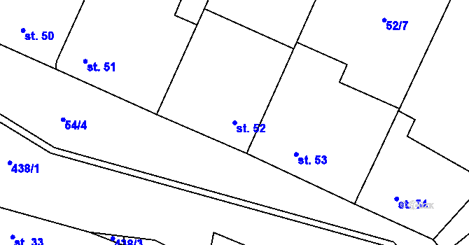 Parcela st. 52 v KÚ Tupec, Katastrální mapa