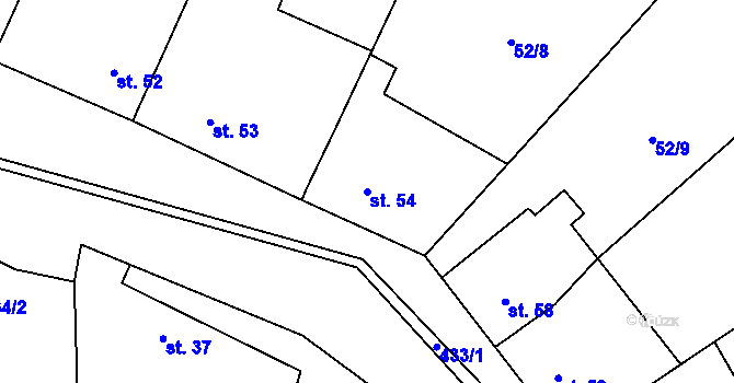 Parcela st. 54 v KÚ Tupec, Katastrální mapa