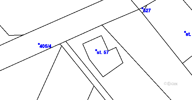 Parcela st. 57 v KÚ Tupec, Katastrální mapa