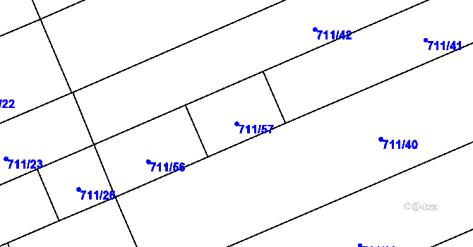 Parcela st. 711/57 v KÚ Veselíčko u Lipníka nad Bečvou, Katastrální mapa