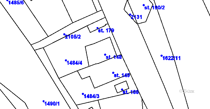 Parcela st. 148 v KÚ Jedovary, Katastrální mapa