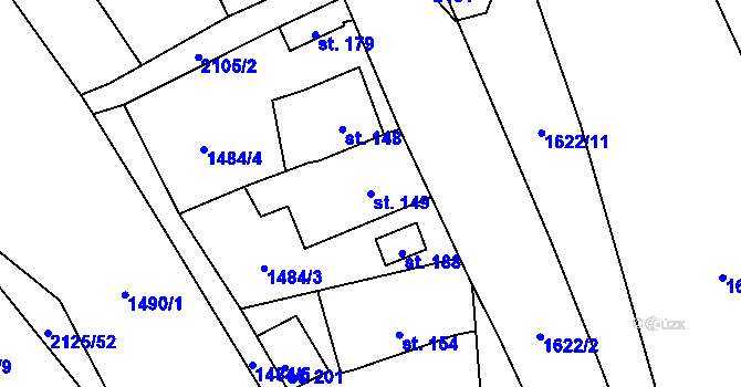 Parcela st. 149 v KÚ Jedovary, Katastrální mapa