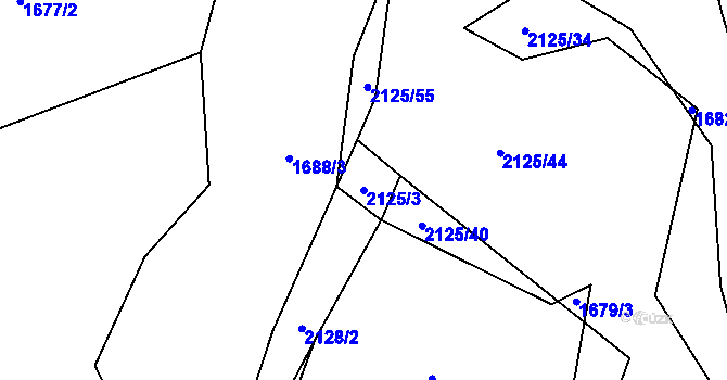 Parcela st. 2125/3 v KÚ Jedovary, Katastrální mapa